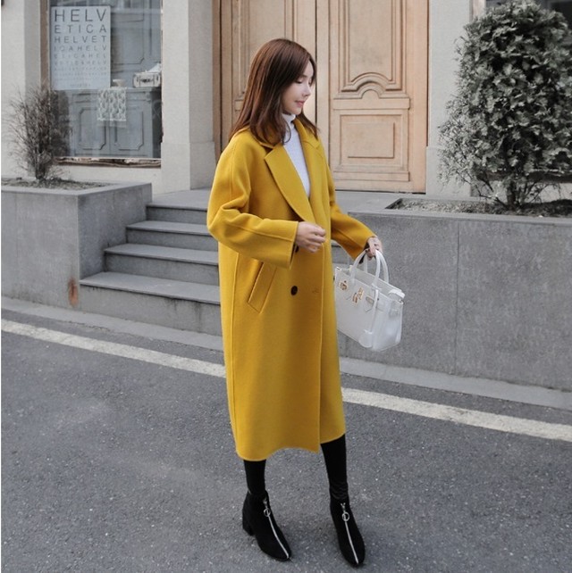 ロングコート チェスターコート ロングコートレディース チェスターコートロング レディースコート チェスター 秋冬 マスタード R0001 Kireina Mizugi