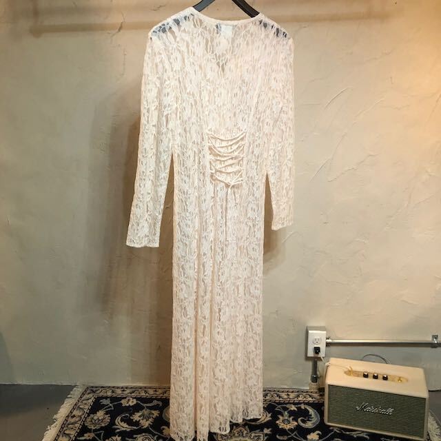Vintage Lace Dress ヴィンテージ レースドレス ワンピース ホワイト Number12