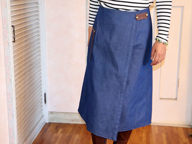 デニムラップスカート E N ハンドメイド大人服