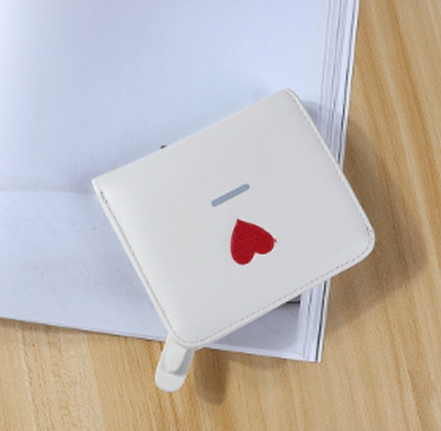 可愛い ハート刺しゅうウォレット レディース 財布 ラウンドジップ 二つ折り コンパクト プチプラ オシャレ Aki807 Fulgeo