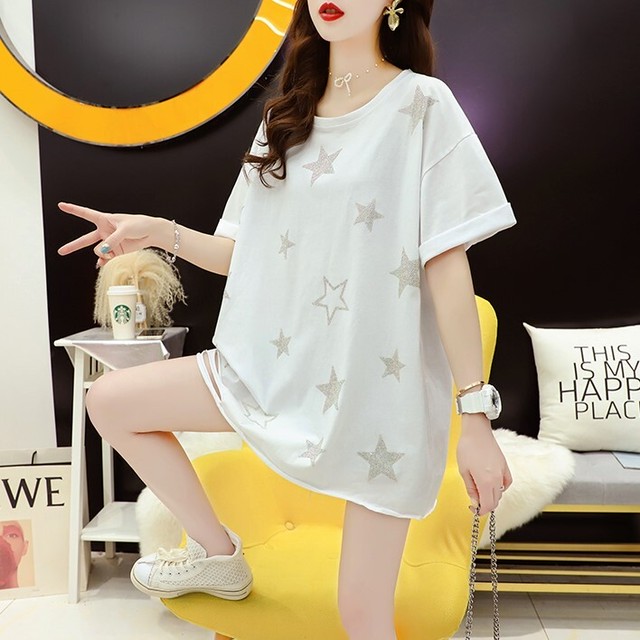 ファッションゆったり星柄おしゃれ半袖tシャツ Ins 1585 Ins Fashion ファッション専門店 可愛い 安心 素敵な商品を多数ご用意