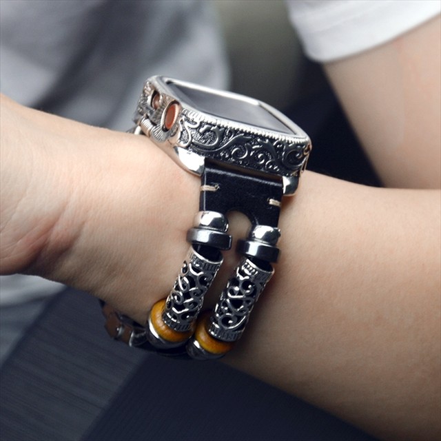 Apple Watch バンド ベルト ブレスレット風 交換 かっこいい アクセサリー クール Series5 Series3 40mm 44mm シルバー メンズ アップルウォッチ 簡単 取り換え 時計 Laff Store 会社情報 納期の確認をお願いします