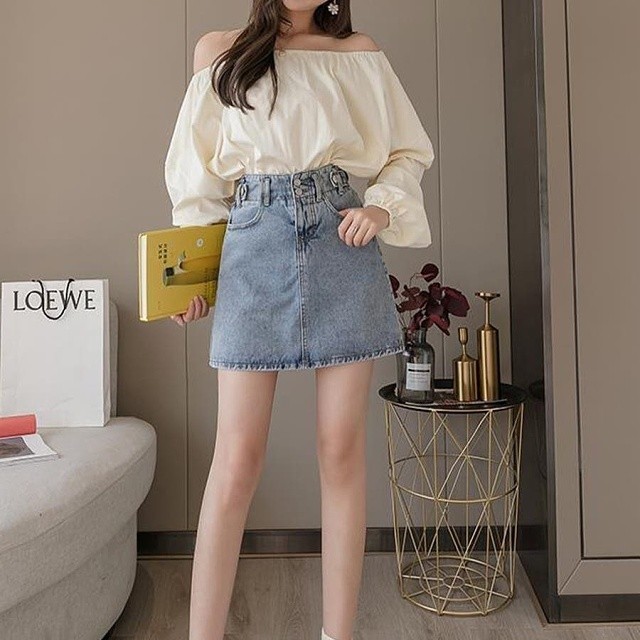 即納 デニムスカート ミニスカート ウエストゴム ハイウエスト Aライン 台形スカート タイトスカート レディース ボトムス S Xl Ns 1199 Daily Closet