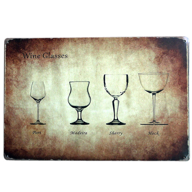 ワイングラス ブリキ看板 インテリア 壁 おしゃれ アメリカン雑貨 ヴィンテージ アンティーク調 レトロ カフェインテリア 模様替え 0035 カフェスタイル 西海岸雑貨 ブリキ看板専門店