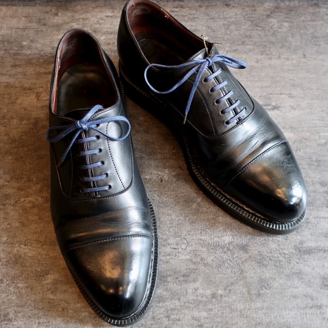 定番すぎる 靴紐 ネイビー 平紐 3mm Custom Shoes Planning Buhi