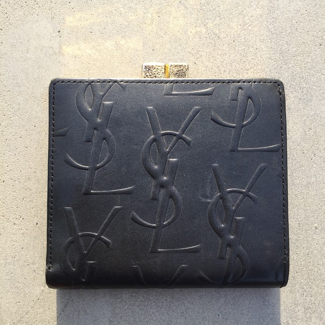 Ysl Wallet イヴサンローラン ウォレット サンローラン 財布 ミニ コンパクト ロゴ Akubi アクビ