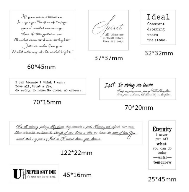 H036 応援英文字メッセージ おしゃれ 木製スタンプ 全８種セット Cherish365 Zakka