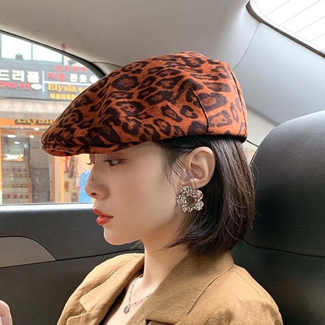 帽子 ハット ファッション小物 ハンチング キャスケット ベレー帽 小物 レオパード柄 豹 ヒョウ 秋 冬 大人 デート お出かけ 旅行 女子会 韓国 韓国ファッション オルチャン 可愛い レディース Fa746 Musubi Me 韓国 オルチャン レディースファッションのお店