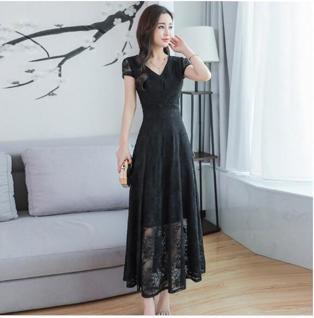 レディースワンピース 4色総レースワンピース ロングワンピースマキシ結婚式 フォーマル パーティードレス Cn0069 ワンピの里