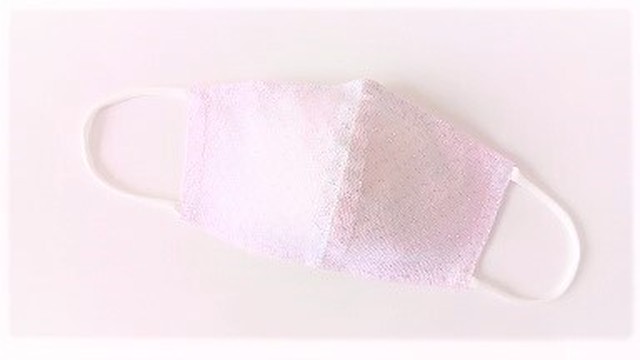 セール シルバーチュール 手染めさらしベビーピンク 立体型マスク こだわりのマスク きさや Kisaya