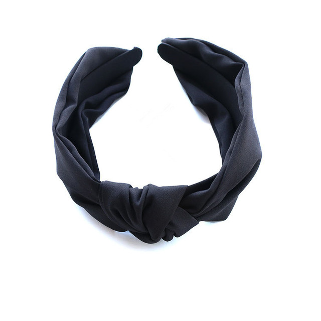 カチューシャ レディース 黒 シンプル 幅広 ワイド 太め 大人 カジュアル ヘアバンド ターバン 風 Ftnstyle