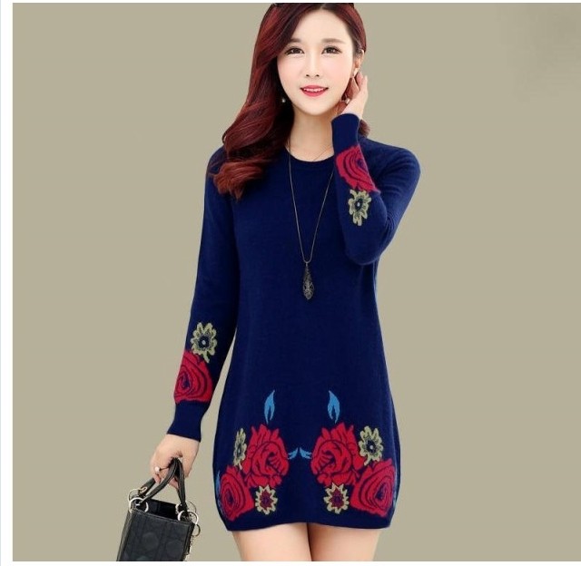 花柄 ロングワンピース 長袖 ワンピース レディース 秋 長袖 ワンピース 膝丈 タイトワンピース ロングワンピース タイト 体型カバー お Basecamp49