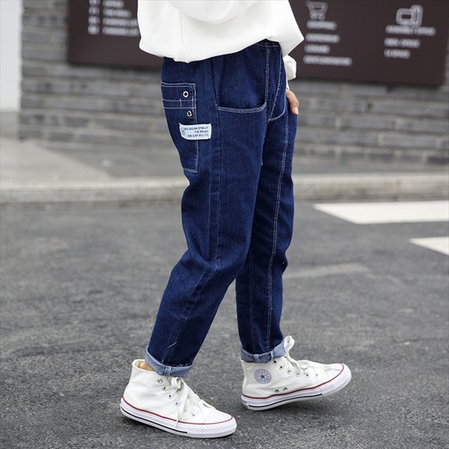 デニムパンツ ジーンズ ズボン 男の子 女の子 サイドライン グレー ブルー ストリート クール シンプル カジュアル 子供服 キッズ ベビー プチプラ 110 1 130 140 150 取寄 発送目安14 21日営業日 Laff Store For Baby Kids ベビー キッズ 子供服