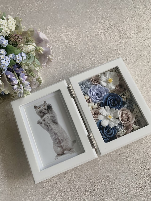 フォトフレーム ネイビー ピンクベージュ Glicina Peony