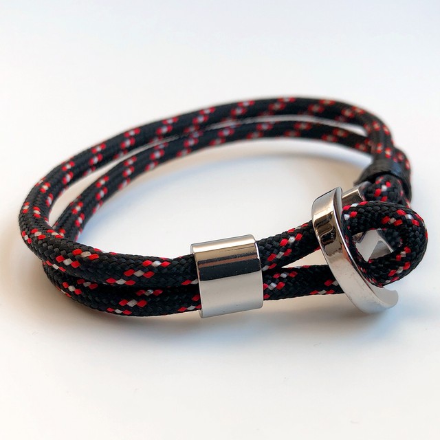2色セット パラコード ブレスレット ブラック 黒 レッド 赤 メンズ レディース Tozanbase