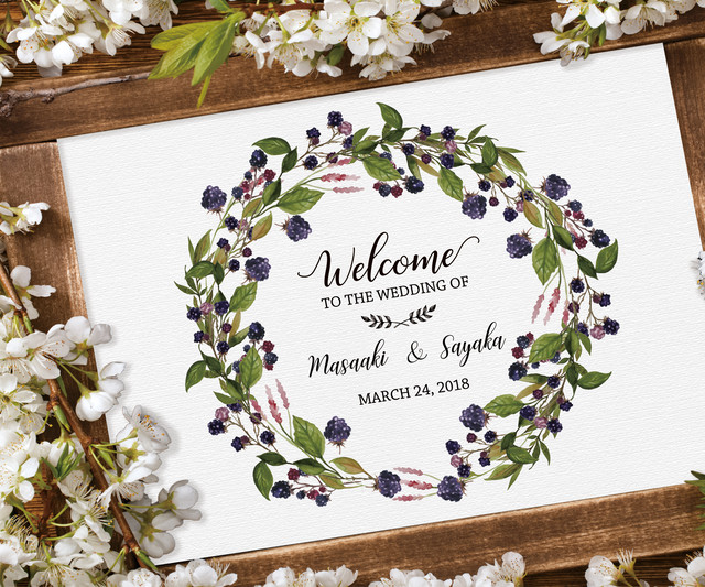 シンプルグリーン キャンバス風 ウェルカムボード Wedding Item Shop Marrow