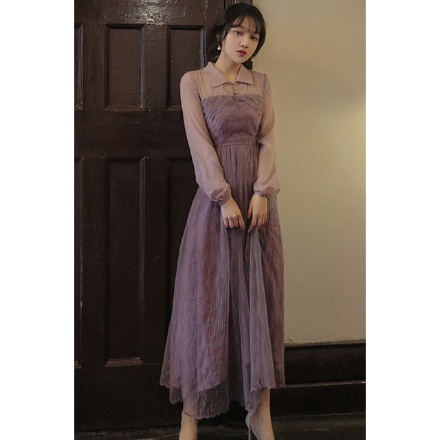 レトロ ヴィンテージ風 レディース ワンピ 服 クラシカルワンピ クラシカル シフォン ワンピース T004 Haln1027 胡蝶の夢 レトロ 店
