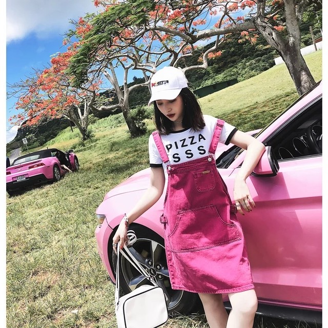 【即納】girly embroidery overall