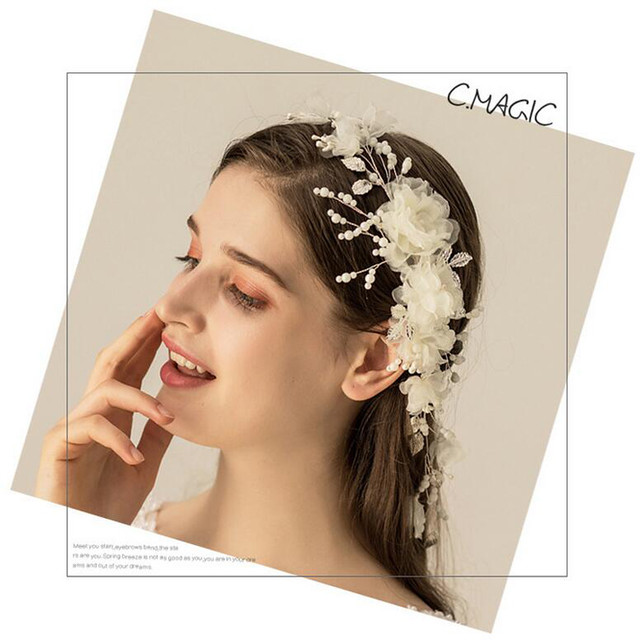 Ac87jd コーム髪飾り 結婚式 ヘアコサージュ ウェディング ヘッドドレス レディース髪飾り ヘアーアクセサリー ブライダルジュエリー ウェディング小物 ゴールド シルバー B Sweet