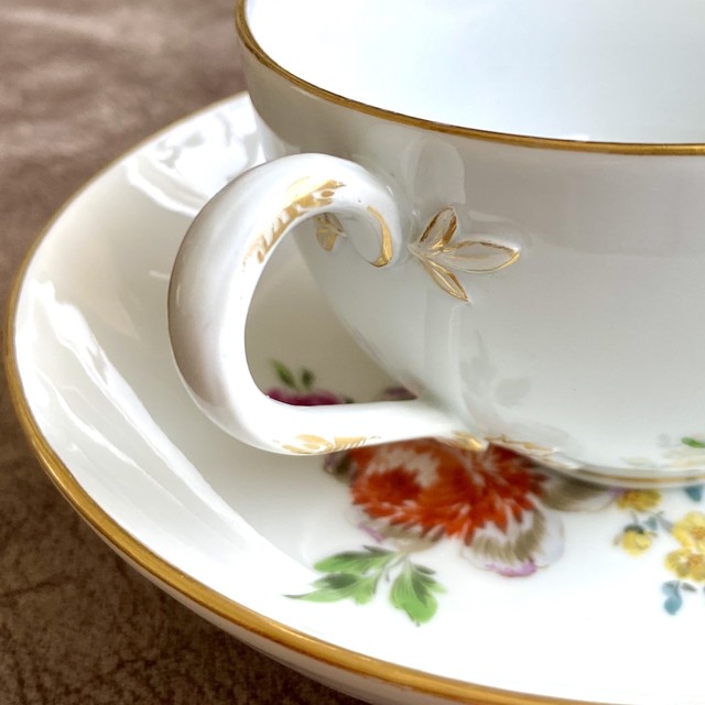 マイセン ファイファー期 花絵 カップ ソーサー Ryo Antiquecups