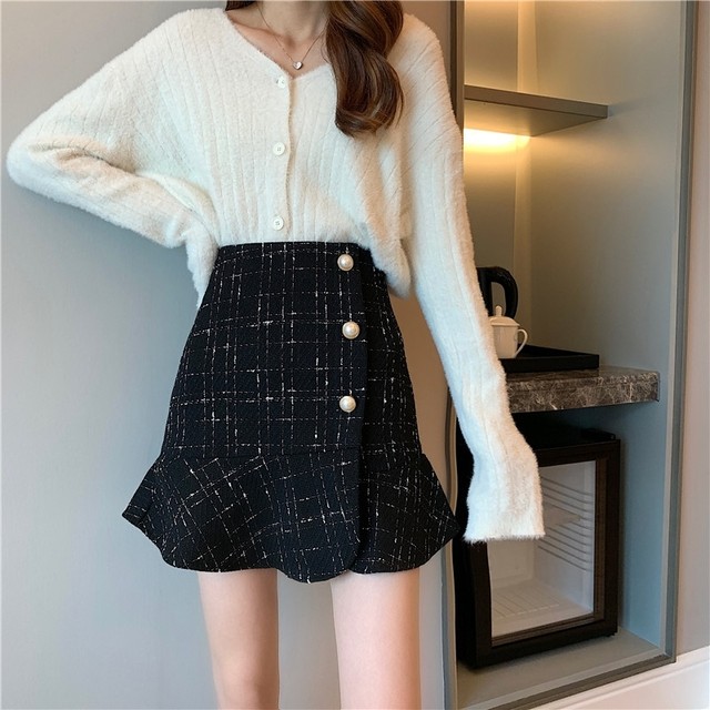 チェックフリルタイトスカート Riddle Ribbon