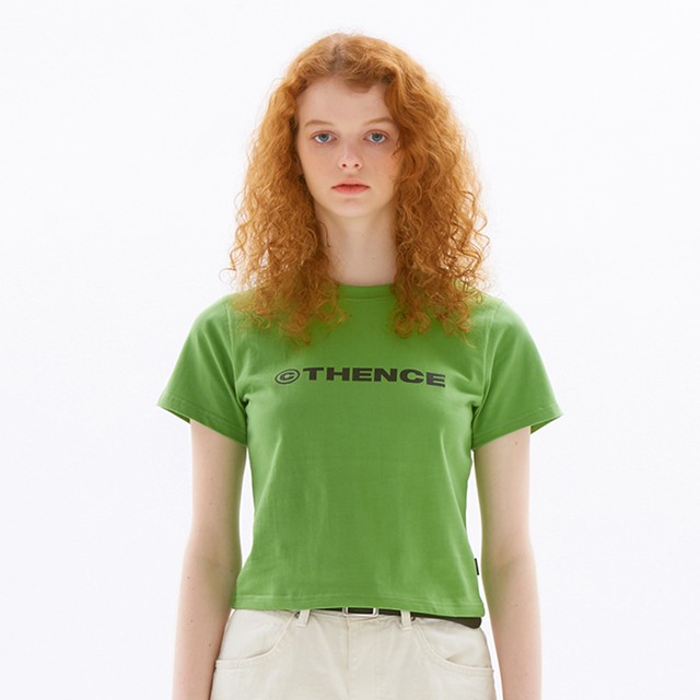 「PCC」カラー クロップド Tシャツ グリーン