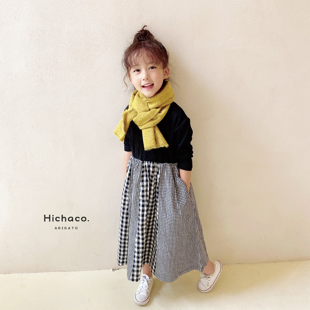 ギンガムチェック切替ワンピース H0036 Hichaco