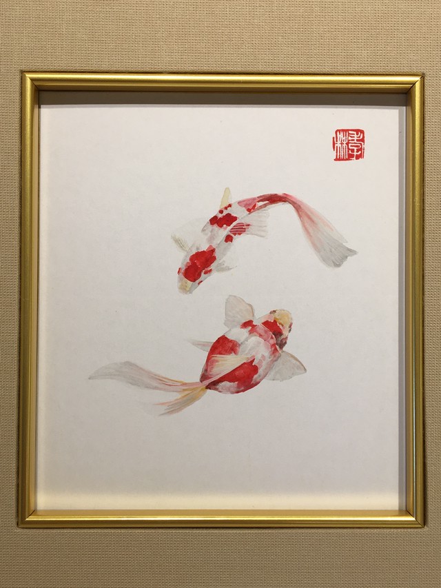 金魚 Gold Fish 日本画 水彩画 花 花言葉 誕生花 絵 絵画 直筆 ギフト 田中孝林 Online Store