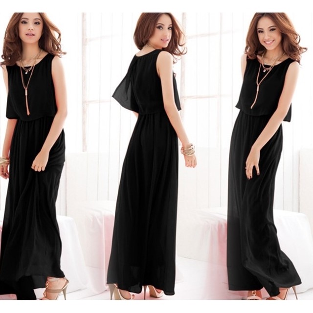 残りわずか ワンピース カジュアルドレス ロング 2ピース風 ノースリーブ 代 30代 緑 黒 グリーン レッド ベージュ ブラック クルーネック 無地 きれいめ 大人可愛い 韓国 春夏 リゾート 二次会 謝恩会 お呼ばれ P461 Hollysresort