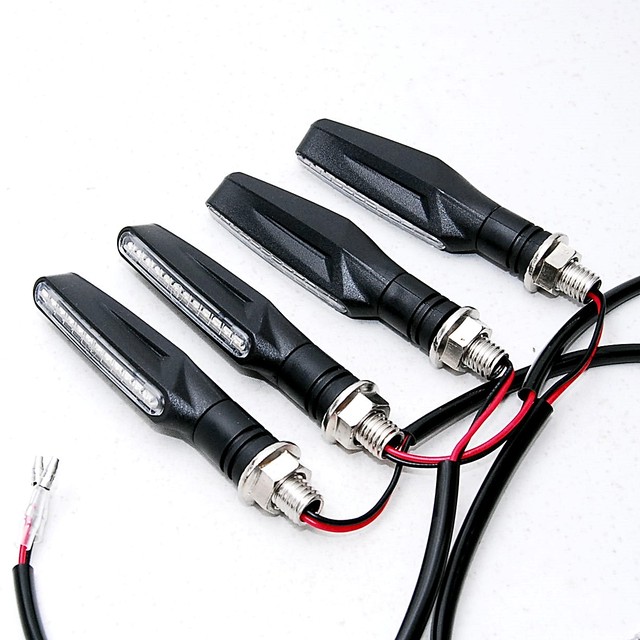 送料無料 シーケンシャルウインカー 4個セット ブラック Icリレー不要 バイク Led 流れるウィンカー クリアレンズ 黒 Shop Tsukimi