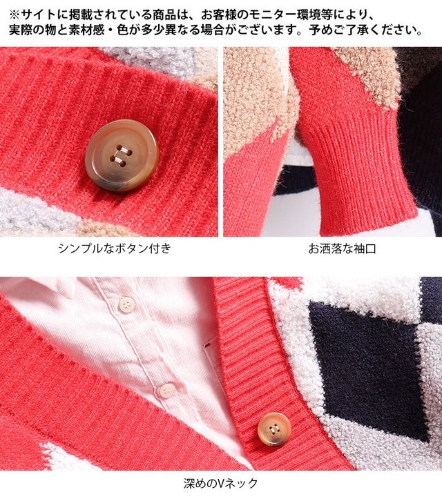 ニットカーディガン レディース チェックカーディガン カジュアルカーディガン 春物 羽織り トップス 羽織るだけでお洒落が決まるカーディガン ルーズ ゆったり Ys0134 Fashion Mille