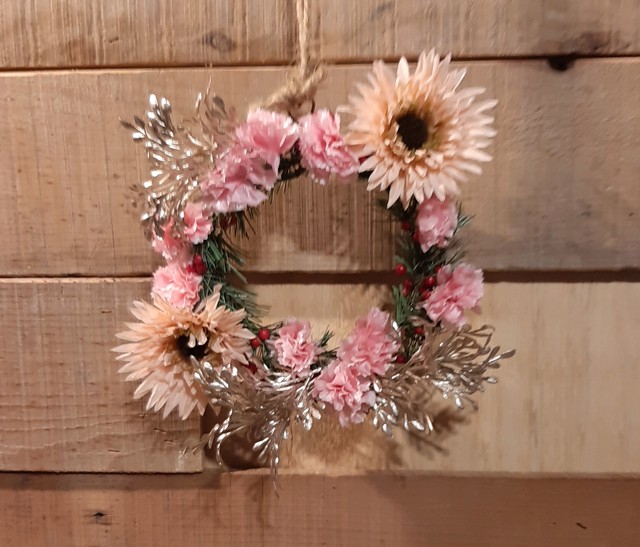 アーティフィシャルフラワーリースアレンジメントミニカーネガーベラ 造花 アートフラワー Regnbue