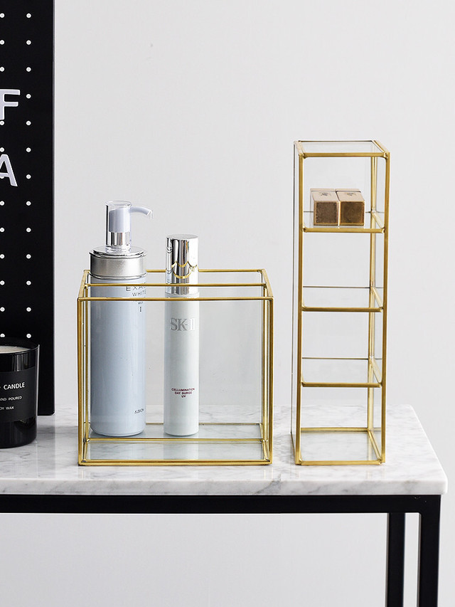 ゴールドフレーム アクリル コスメ収納 ケース Mykinity