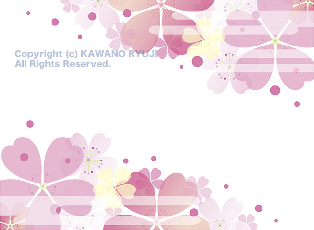 桜に雲の和風イラスト背景 Aiベクターデータ Kawano ストック