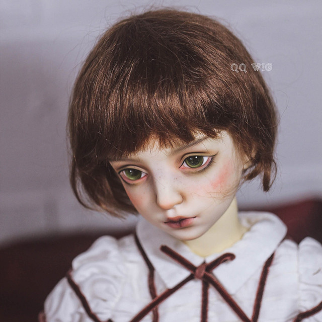 Bjd人形用ウィッグ ボブ髪型 ブラウン ライトオレンジqq 75 モヘア Sdサイズ用ドールウイッグ Dolly Planet Btgarden