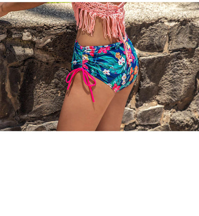 ボタニカル柄 ニットビキニ フリンジ ビスチェ パンツ レディース エレガント 水着 タンキニ リゾート 海外旅行 ビーチ Ptnym2696 Shop Suba