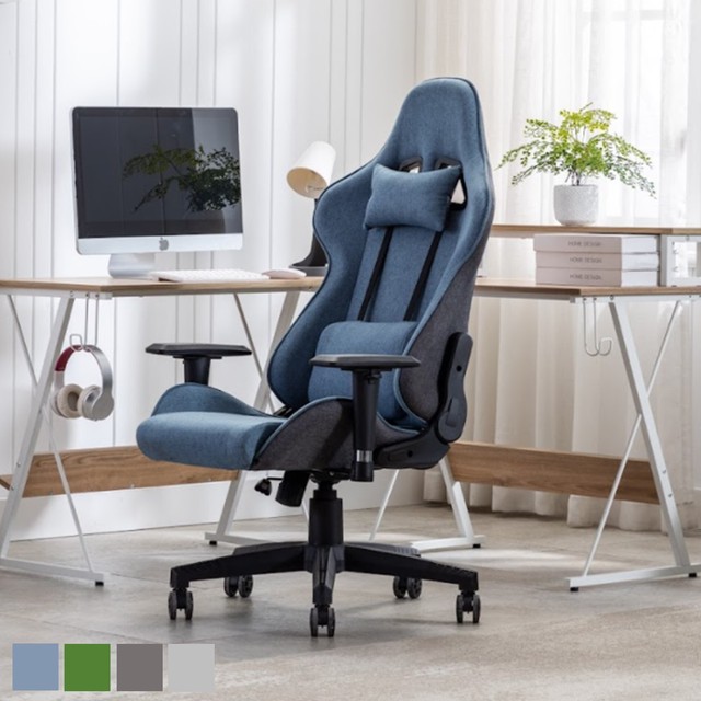 Syalen 椅子 おしゃれ デスクチェア ゲーミングチェア リクライニング ハイバック ヘッドレスト 布地 Slch 03 Syalen