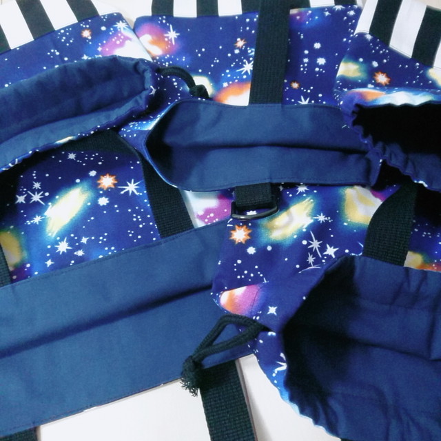 宇宙柄 ストライプ 入園グッズ5点セット 男の子 Yuapoko