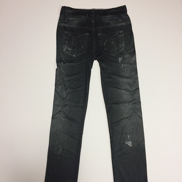 ブラックデニムダメージ柄 レギンス A柄 Smiles