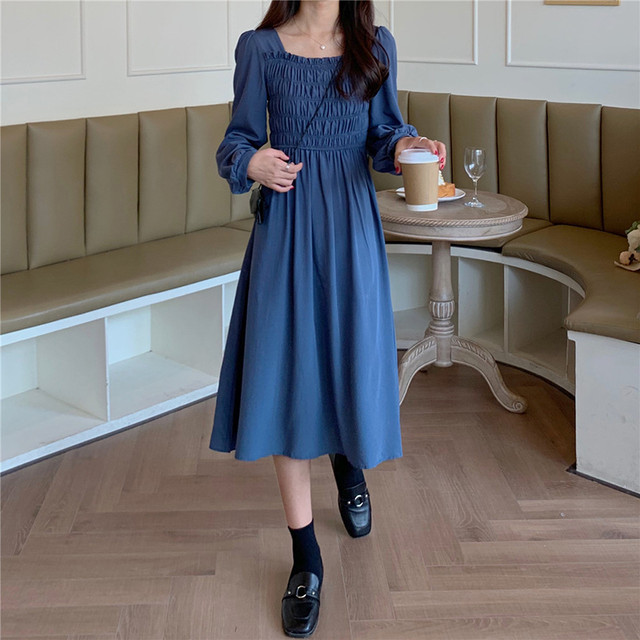 フロントギャザーフレンチワンピース【waist gather french one-piece】