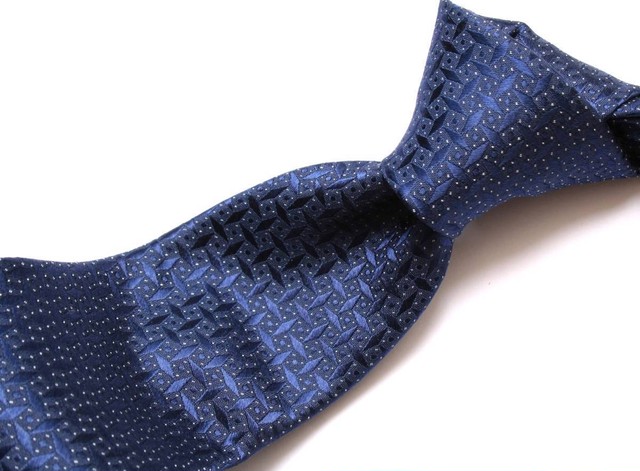 Wrk トレンディな質感美しいお洒落柄濃紺シルクネクタイ ネクタイ専門店 Brooklyn Tie Company