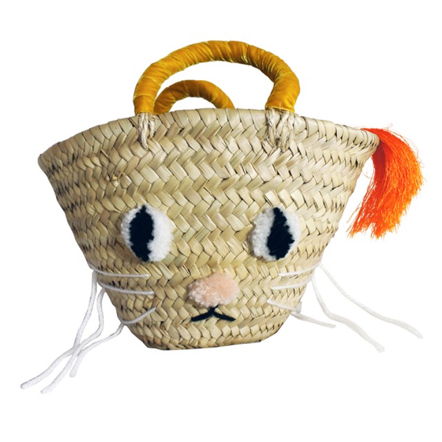 モコモコminiカゴ cat face with tassel