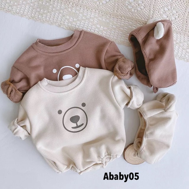 送料無料 秋フリース ロンパース かわいい ベビー服 Ababy05