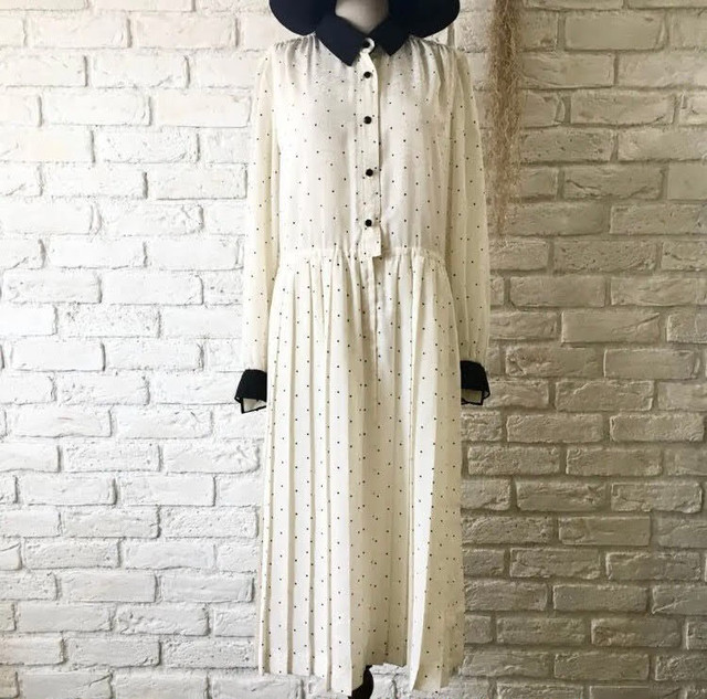 昭和レトロ古着 水玉 ドット柄 レトロワンピース L Xl程度 レトロ古着のお店 リクリ
