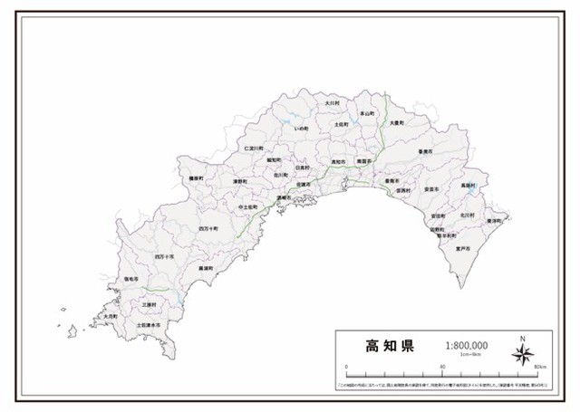 P5高知県 高速道路 K Kochi P5 楽地図 日本全国の白地図ショップ