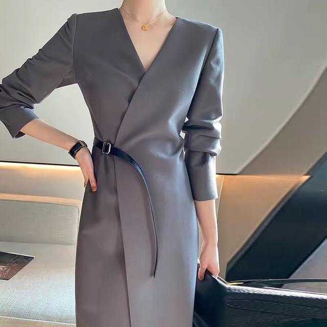 waist belt long dress