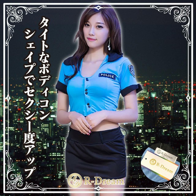 新作 新品 送料無料 へそ出し セクシーミニスカ婦警コスプレ おもちゃ手錠つき Sweet