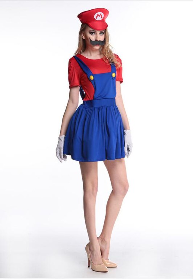 スーパーマリオ衣装女性ルイージ衣装服セクシーな配管工コスチュームマリオブラザーズファンタジアスーパーマリオbrosコスチュームセクシーコスチューム Cutekawaii