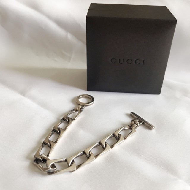 Gucci グッチ メンズブレスレット Sv925 スターリングシルバー 純銀 チェーンブレス 良品 Aspiration01