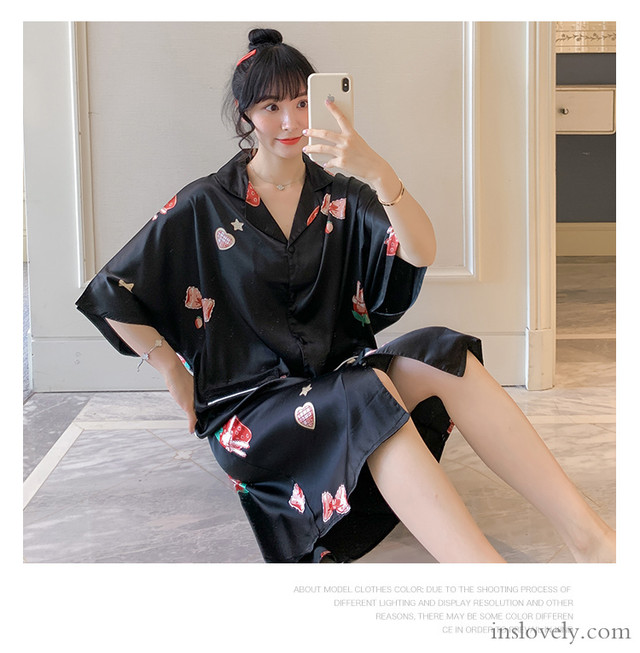 パジャマ レディース ルームウェア 部屋着 ナイトウェア トップス パンツ ゆったり 春秋 春 秋 韓国ファッション オルチャン 上下セット セット プリント 折り襟 ワンピース 半袖 夏 大人可愛い 大人女子 かわいい おしゃれ シンプル Roomwalaa ルームワラア レディース